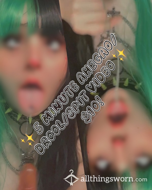 5 Minute Egirl/Emo Ahegao Drool Fetish Sexy Wet And Messy Video