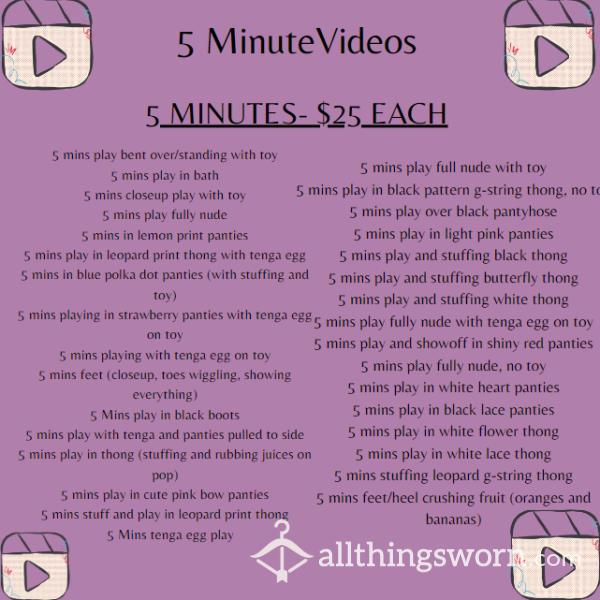 5 MINUTE VIDEOS