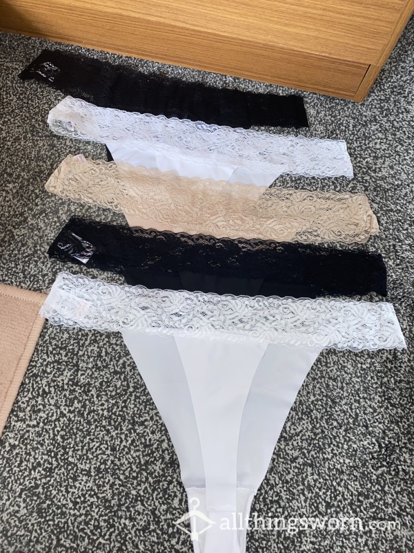 5 Pairs Brand New Silk And Lace GStrings