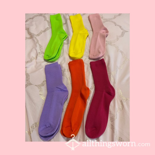 6 Different Colors!!! Solid Crew Socks photo