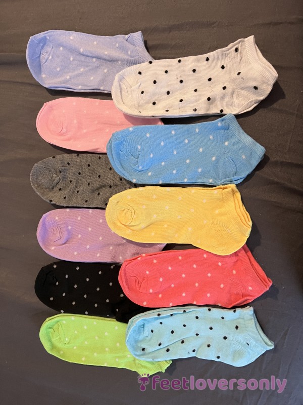 72 Hour Wear - Ankle Socks With Polka Dots