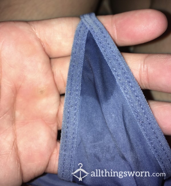 72 Hr Wear Blue Galaxy O Gstring Thongs. Wet With Cum!💋 Size L
