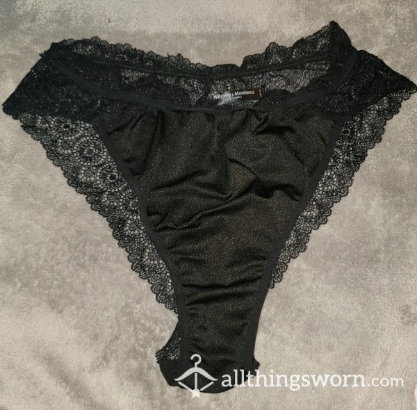 90% Nylon High Waisted Lace Back Panty With OPEN GUSSET 🥒💦