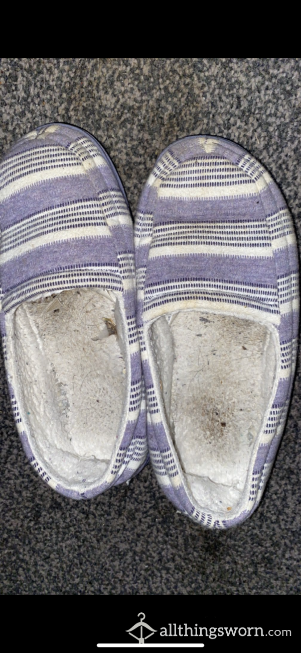 Size 3/4 Slippers. VERY Well Worn.