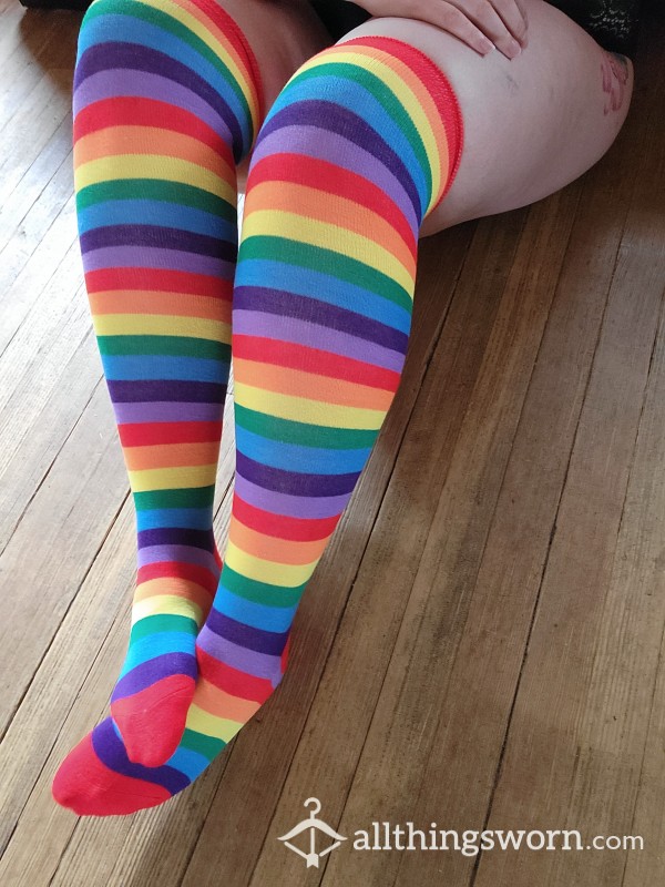 🏳️‍🌈 A Taste Of Rainbow- Over The Knee Socks 🌈