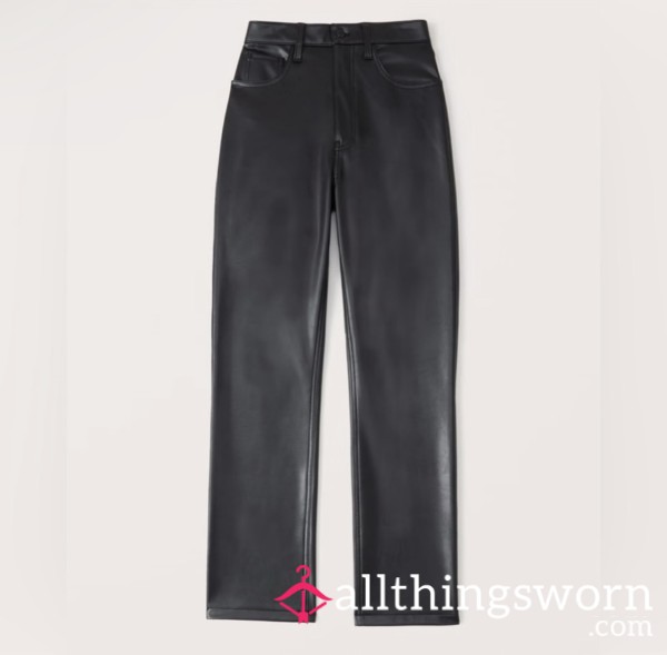 Abercrombie &- Fitch Real Vegan Leather Ultra High Rise 90s Straight Pant