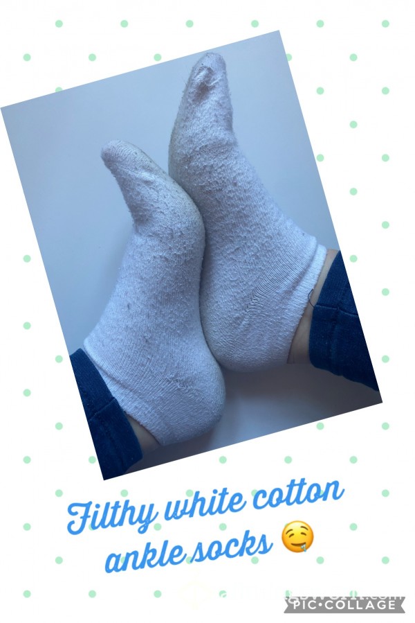 Absolutely Filthy White Cotton Socks 🧦 How Do You Like Them? 😈