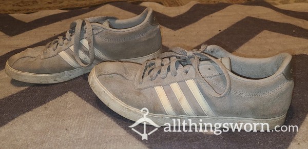 Adidas Originals In Grey And White , Suede And Leather. Worn Lots!