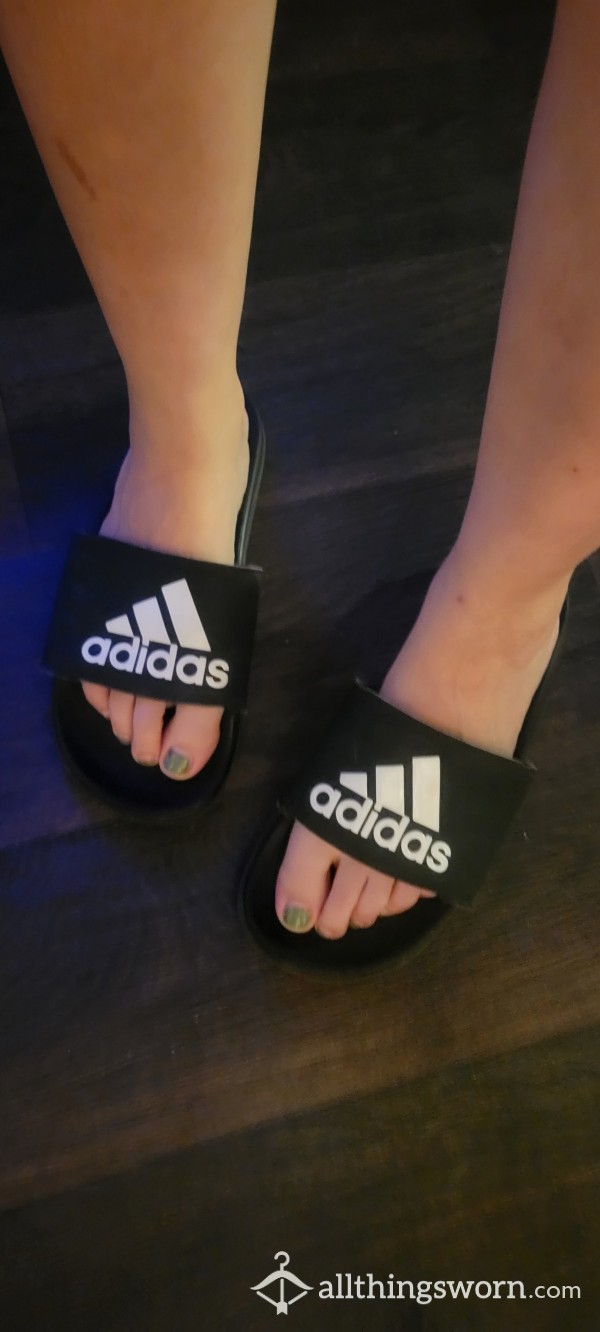 Adidas Slides, Worn To Bits! 🤍