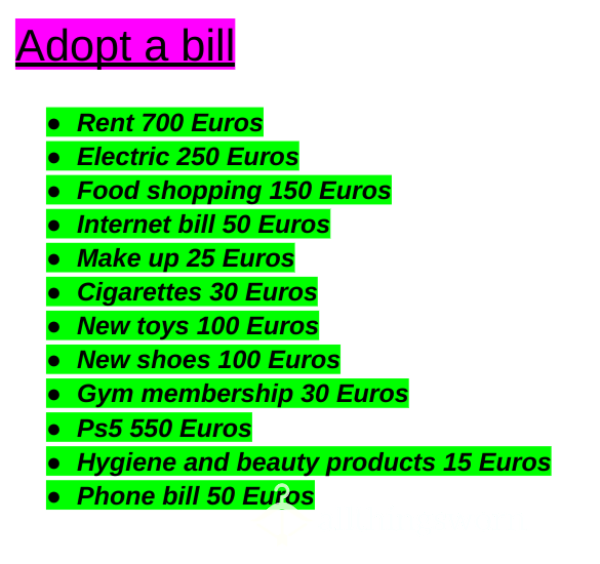 Adopt A Bill!!