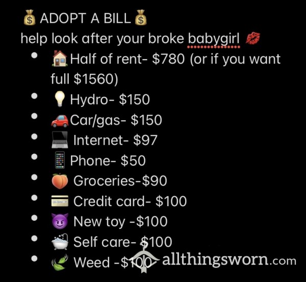 Adopt A Broke Babygirl’s Bill