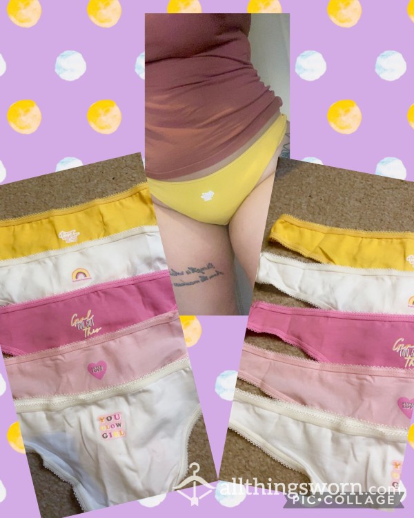 Adorable Cotton Thongs With Positive Quotes 😁💖