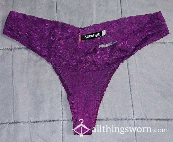 Adore Me Purple Lace Thong