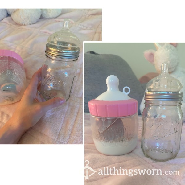 Adult Sized Glass Bottle | ABDL, DDLG, Little Space | Used Or Unused | Machine Washable, Plastic Free, Discreet | Includes Surprise Cute Toy