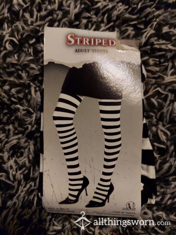 Adult Size Striped Tights [shipping Included]