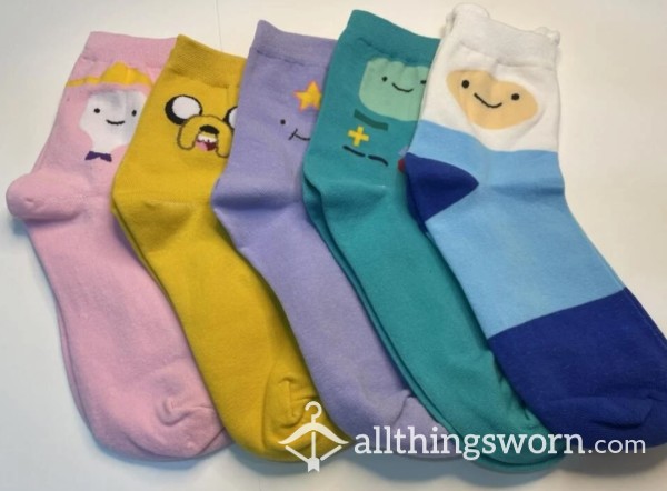 Adventure Time Cartoon Themed Socks | (• ◡•)| (❍ᴥ❍ʋ)
