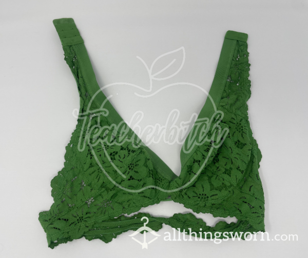 Aerie Green Halter Bralette (S) | Add A Pair Of 24Hr Panties For Only $5 More