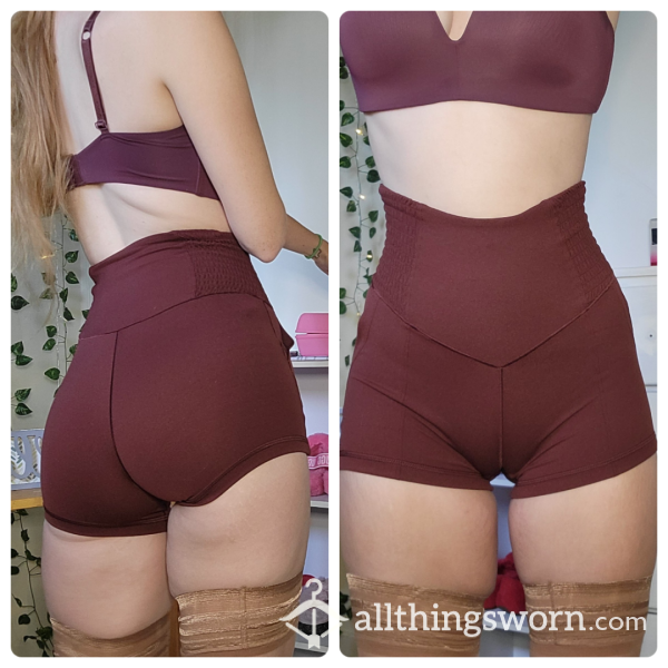 Aerie Maroon Cotton Booty Shorts In Size Small To Be Worn 3 Days W/o Panties Free W Shipping Included