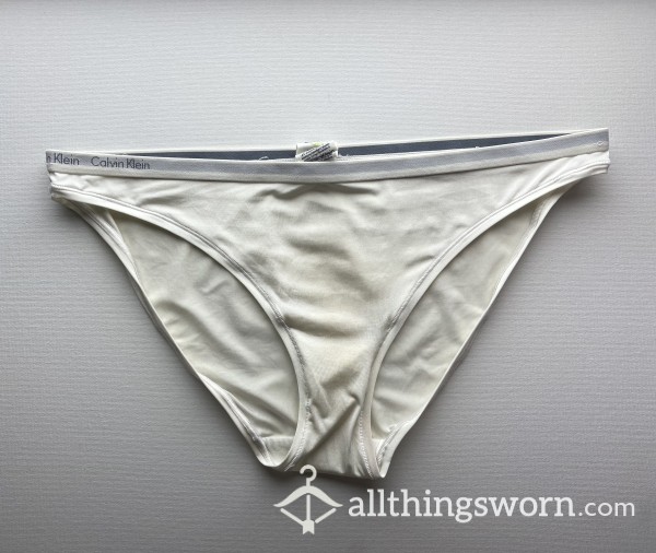 Aged & Extremely Well Worn Calvin Klein Underwear / Brief / White