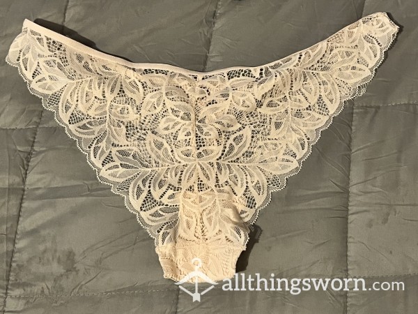 All Day Worn Cream Lace Thong