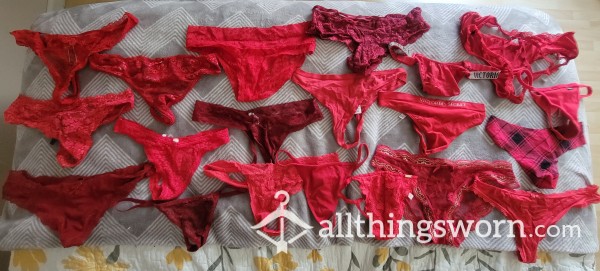 All Panties That Are Available For Wear! All Come With A 24 Hour Wear, But Custom Requests Available!