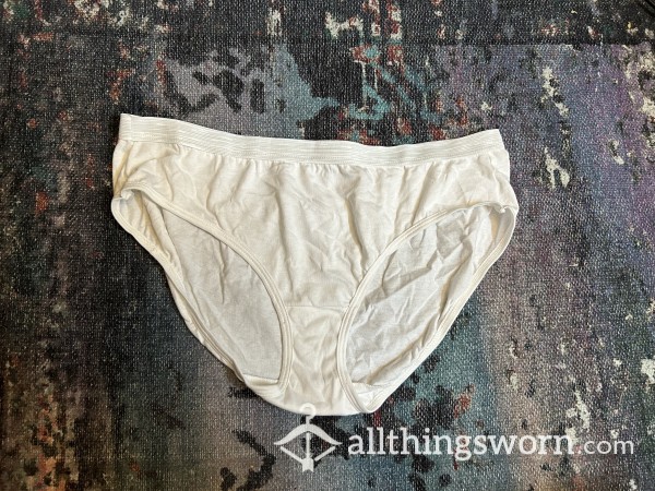 All White XL Cotton Panties Ready For Wear