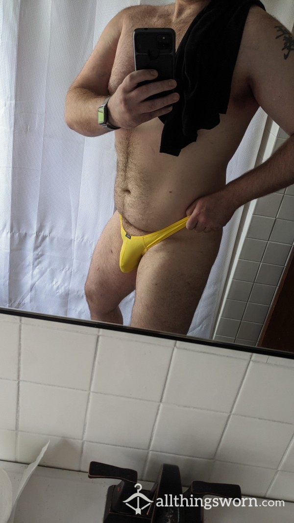 Yellow Thong! Comes With 2 Work Outs Free With Purchase!