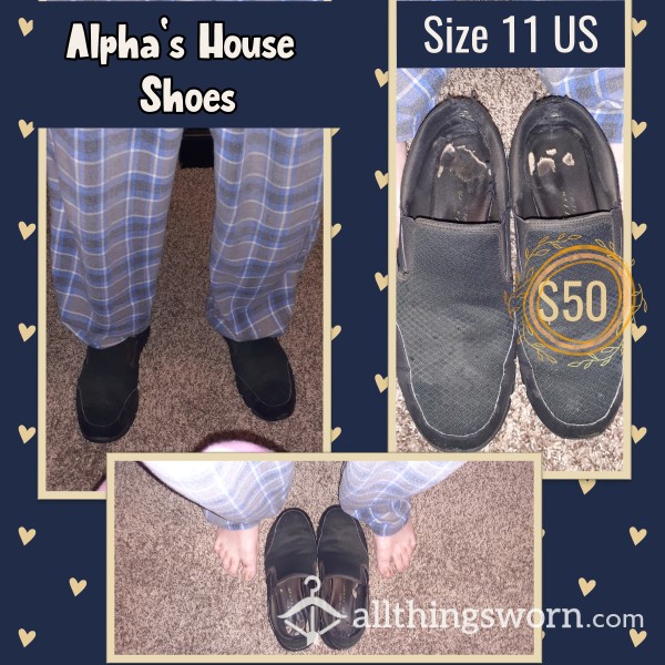 Alpha's Worn Out House Shoes - Size 11 US Men's