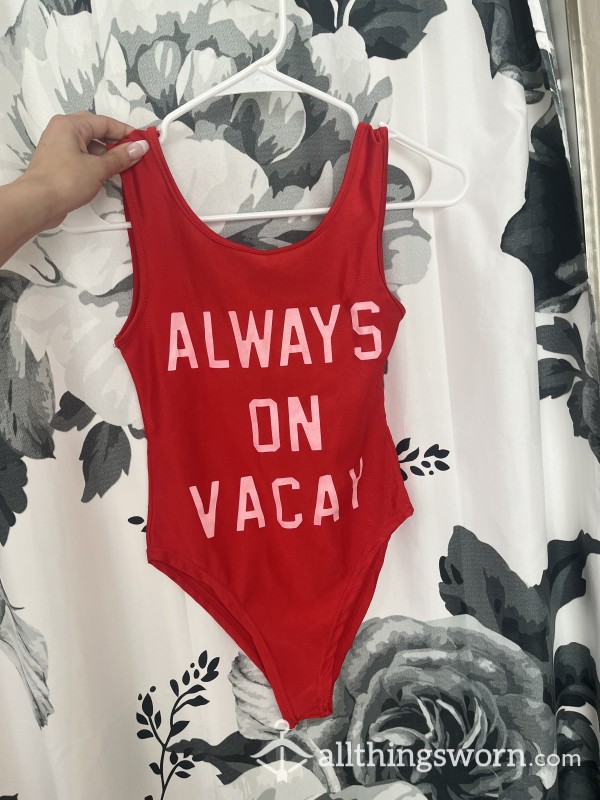 Always On Vacay- Red Swimsuit