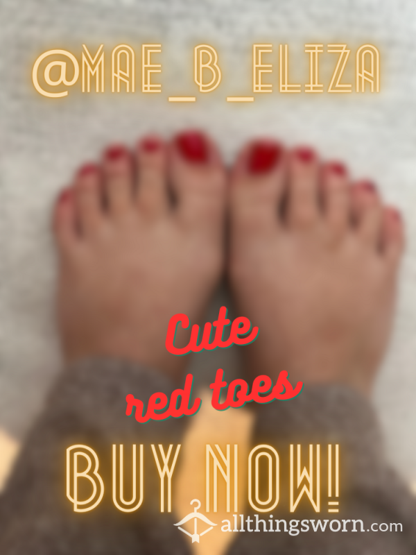 Cute Feet | Red Toes | Size 8 photo