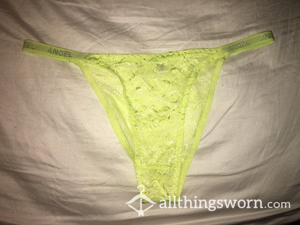 Angel Neon Green Lace Thong