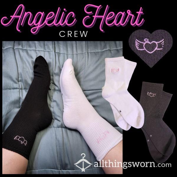 Angelic Crew Socks - Black Or White