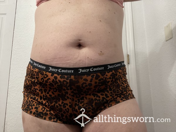 Animal Print Boy Short Panties With Double Open Gusset
