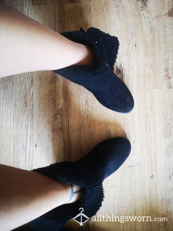 Ankle Boots Black Fluffy