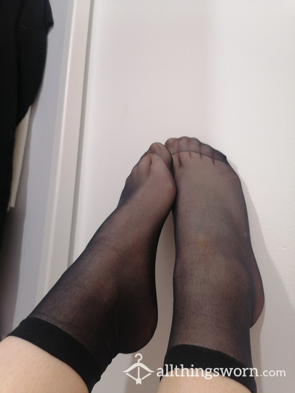 Ankle High Sheer Black Socks