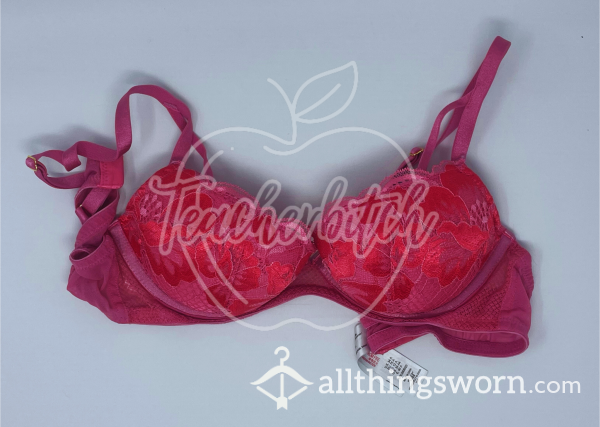 Ann Summers Pink Padded Plunge Bra (34A) | Add A Pair Of 24Hr Panties For Only $5 More