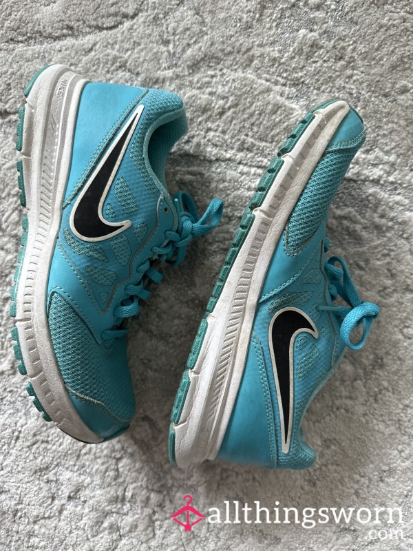 Aqua Blue Worn Nikes