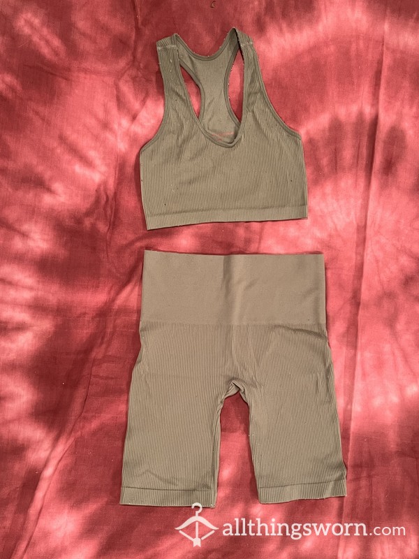 Army Green Gym Outfit Worn To Order 2 Days