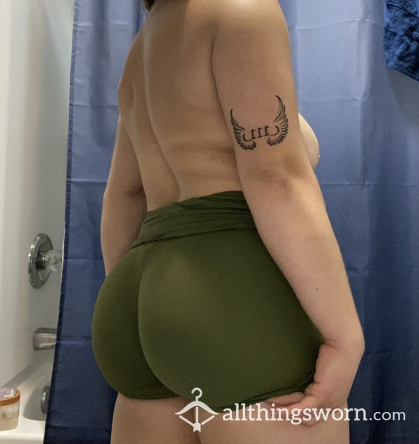 Army Green Tight Gym Shorts