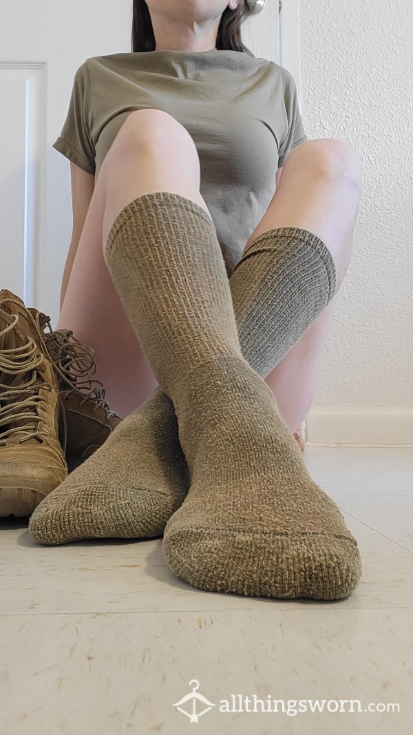 Army Socks, Military Green Issued Socks, Well Worn Over 1 Year