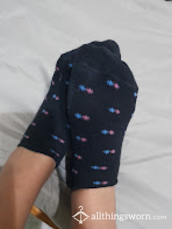 Asian Cute Short Socks (Black)