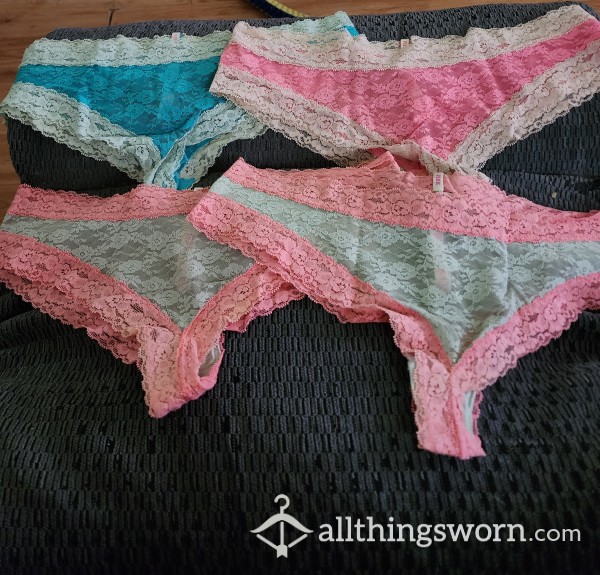 Assorted Worn Lacy Thongs