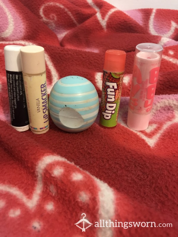 Assorted Well-used Lip Balms + 1 Proof Of Use Photo