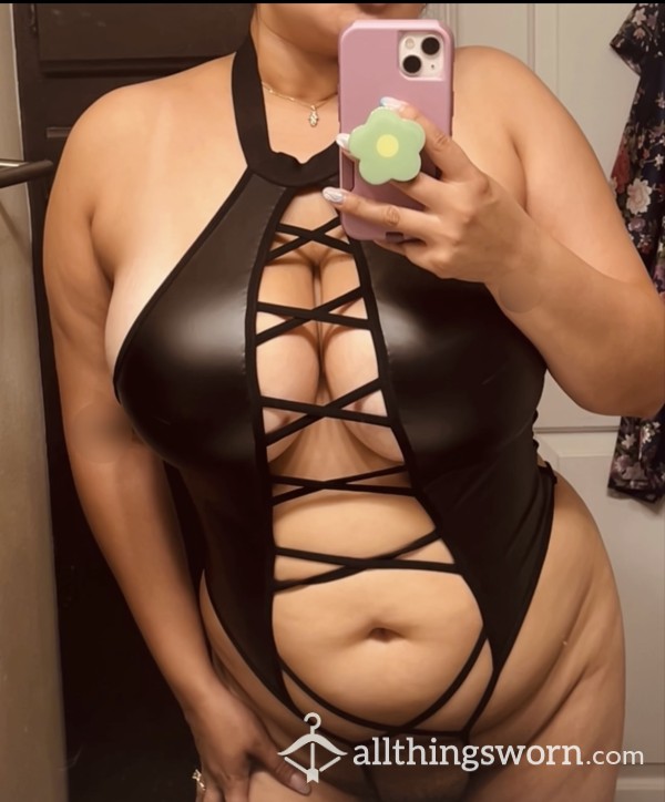 SALE - Available For Wear - Black Pleather Lingerie