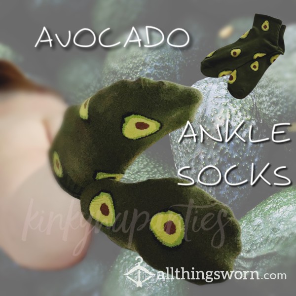 Avocado 🥑 Print Green Ankle Socks - Includes 2-day Wear & U.S. Shipping