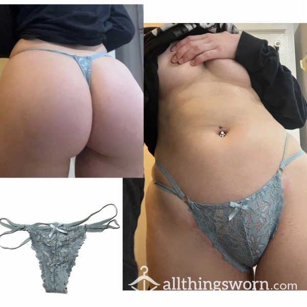 Baby Blue Lace G-String Thong