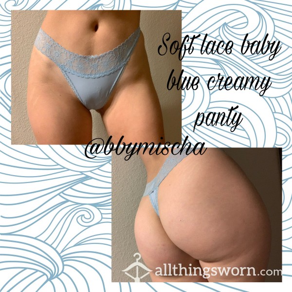 Baby Blue Mischa Scented Soft Lace Creamy Thong