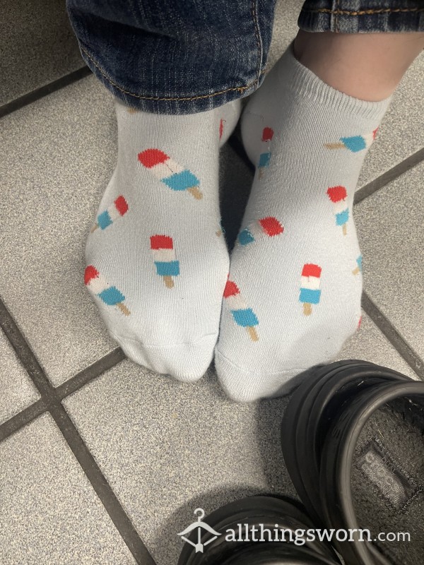 Baby Blue Popsicle Ankle Socks