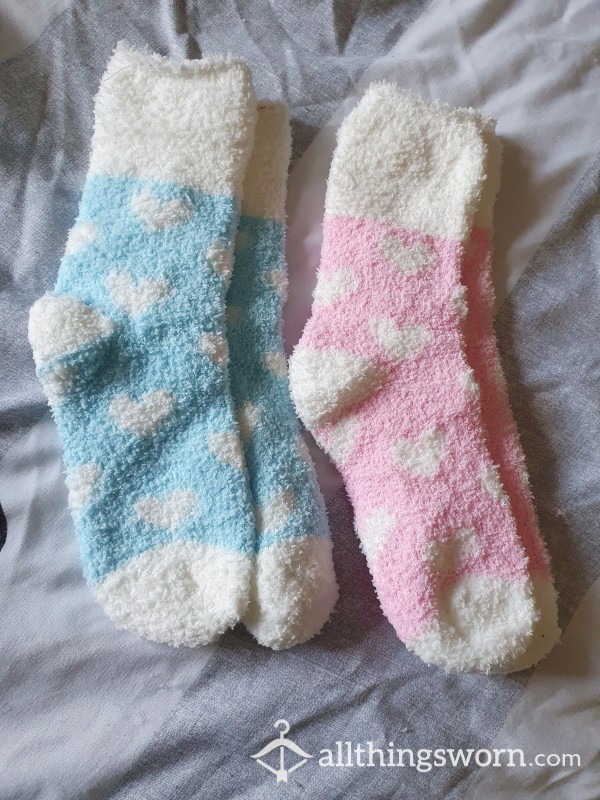Baby Pink And Blue Fluffy Socks 💙💖
