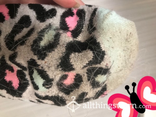 🍼 🐆 Baby Pink & Blue Leopard Ankle Socks